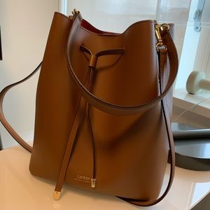 Ralph Lauren Debby Leather Drawstring Bag
